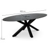 Masa dining Avila, metal, ceramica, neagra, L.200 cm, MIFU000123-BK