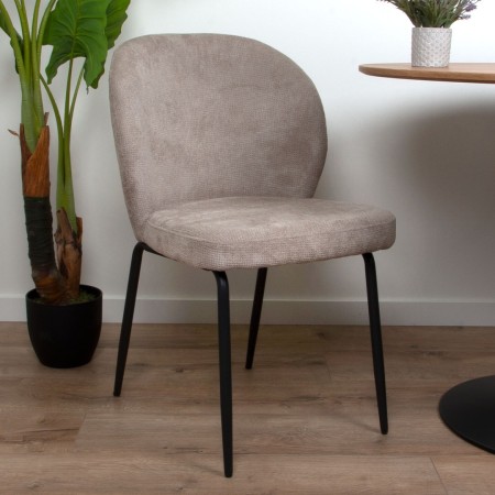 Scaun dining Arvika, metal, poliester, gri deschis, H.82 cm, MIFU000126-TP