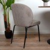 Scaun dining Arvika, metal, poliester, gri deschis, H.82 cm, MIFU000126-TP