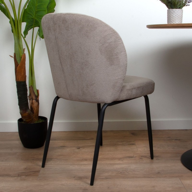 Scaun dining Arvika, metal, poliester, gri deschis, H.82 cm, MIFU000126-TP