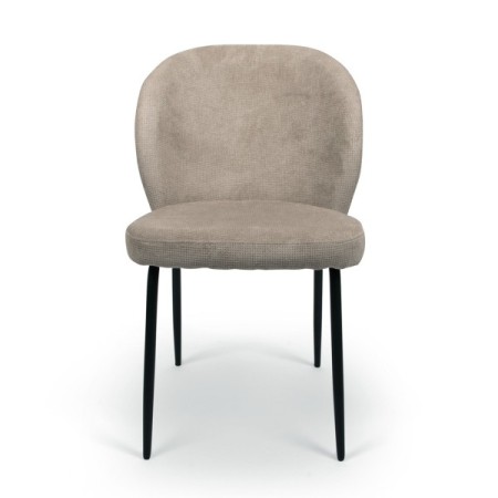Scaun dining Arvika, metal, poliester, gri deschis, H.82 cm, MIFU000126-TP