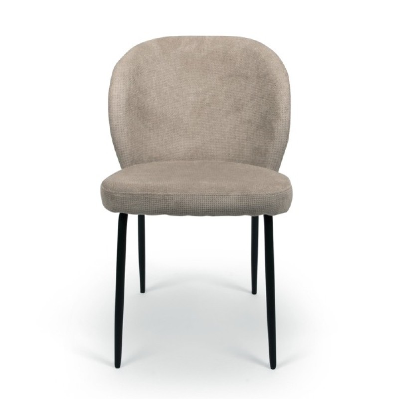 Scaun dining Arvika, metal, poliester, gri deschis, H.82 cm, MIFU000126-TP