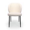 Scaun dining Arvika, metal, poliester, boucle, alb, H.82 cm, MIFU000126-WH