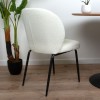 Scaun dining Arvika, metal, poliester, boucle, alb, H.82 cm, MIFU000126-WH