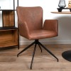 Scaun dining rotativ Falun, metal, poliester, maro, H.85 cm, MIFU000127-CG