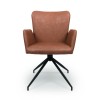 Scaun dining rotativ Falun, metal, poliester, maro, H.85 cm, MIFU000127-CG