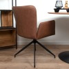 Scaun dining rotativ Falun, metal, poliester, maro, H.85 cm, MIFU000127-CG