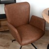 Scaun dining rotativ Falun, metal, poliester, maro, H.85 cm, MIFU000127-CG
