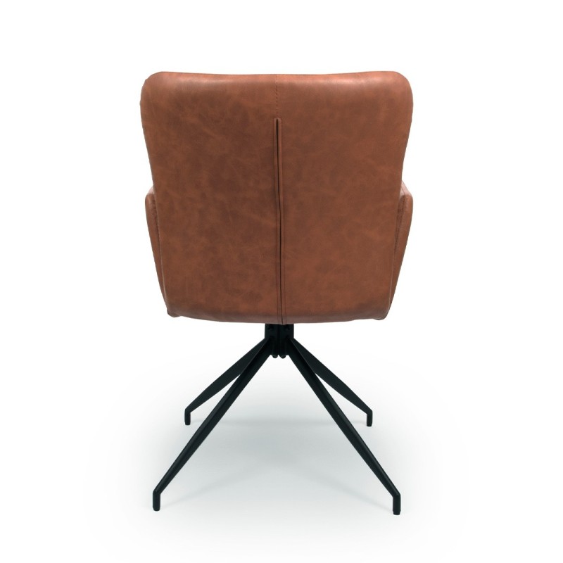 Scaun dining rotativ Falun, metal, poliester, maro, H.85 cm, MIFU000127-CG