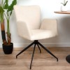 Scaun dining rotativ Falun, metal, poliester, alb, H.85 cm, MIFU000127-WH