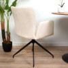 Scaun dining rotativ Falun, metal, poliester, alb, H.85 cm, MIFU000127-WH