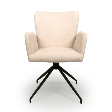 Scaun dining rotativ Falun, metal, poliester, alb, H.85 cm, MIFU000127-WH