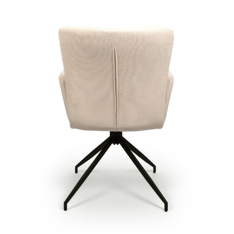 Scaun dining rotativ Falun, metal, poliester, alb, H.85 cm, MIFU000127-WH