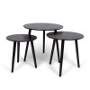 Set 3 masute laterale Zadar, MDF, negre, D.40/48/60 cm, MIFU000128-BK