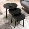Set 3 masute laterale Zadar, MDF, negre, D.40/48/60 cm, MIFU000128-BK