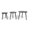 Set 3 masute laterale Zadar, MDF, negre, D.40/48/60 cm, MIFU000128-BK