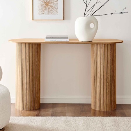 Consola Glina, MDF, natural, L.120 cm, MIFU000129-WOOD