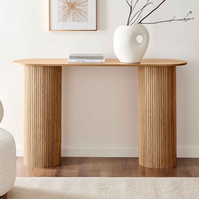 Consola Glina, MDF, natural, L.120 cm, MIFU000129-WOOD