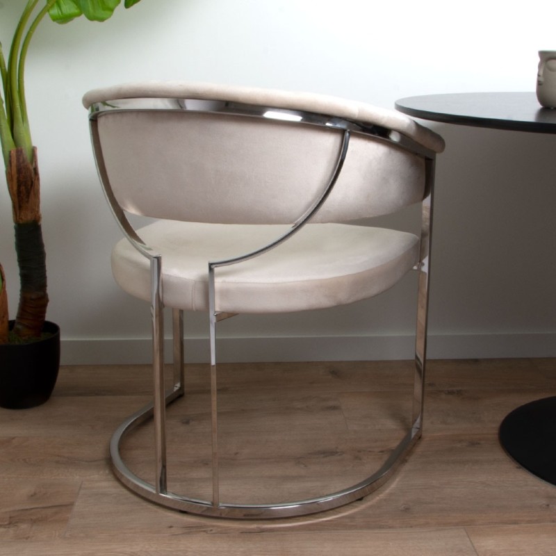Scaun dining Drama, metal, poliester, bej, H.79 cm, MIFU000130-BGGY