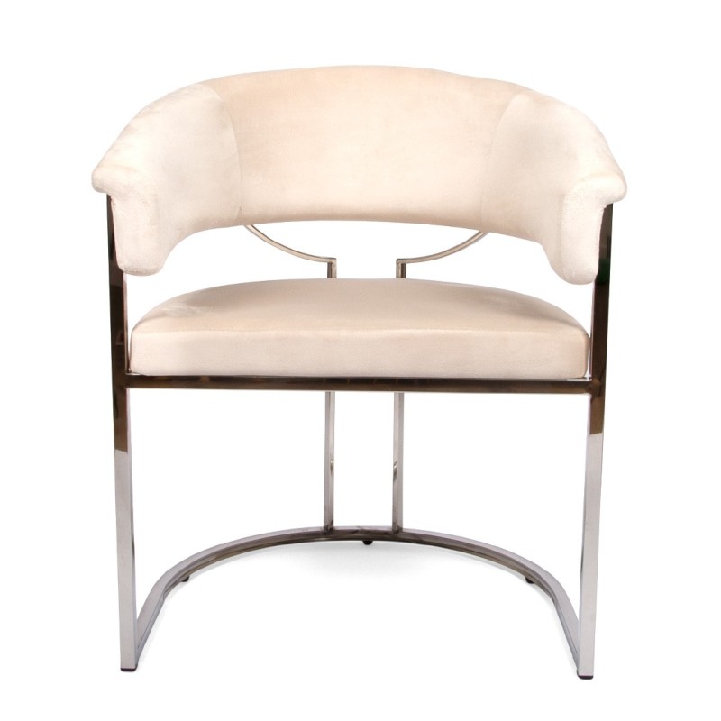 Scaun dining Drama, metal, poliester, bej, H.79 cm, MIFU000130-BGGY