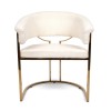 Scaun dining Drama, metal, poliester, boucle, auriu/alb, H.79 cm, MIFU000130-WHGL