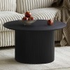 Masuta de cafea Tornio, MDF, neagra, D.80 cm, MIFU000132-BK