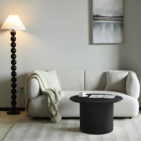 Masuta de cafea Tornio, MDF, neagra, D.80 cm, MIFU000132-BK