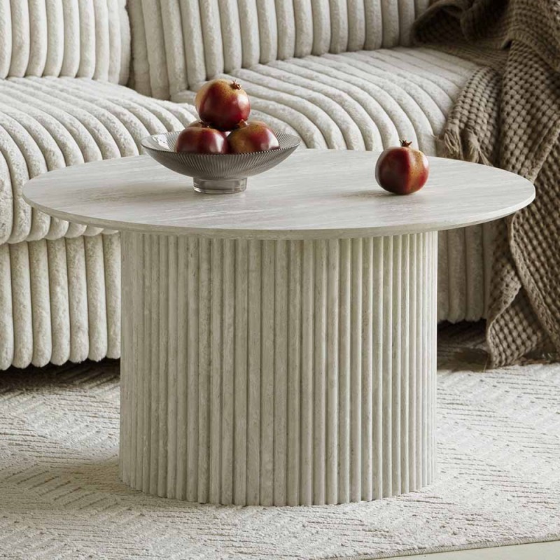 Masuta de cafea Tornio, MDF, gri, D.80 cm, MIFU000132-LGY