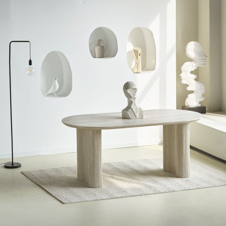 Masa dining Tornio, MDF, gri, L.180 cm, MIFU000134-LGY