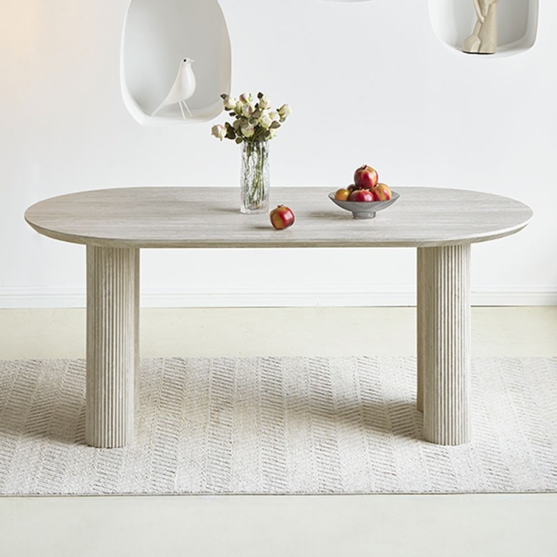 Masa dining Tornio, MDF, gri, L.180 cm, MIFU000134-LGY