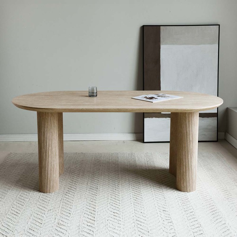 Masa dining Tornio, MDF, bej, L.180 cm, MIFU000134-SD