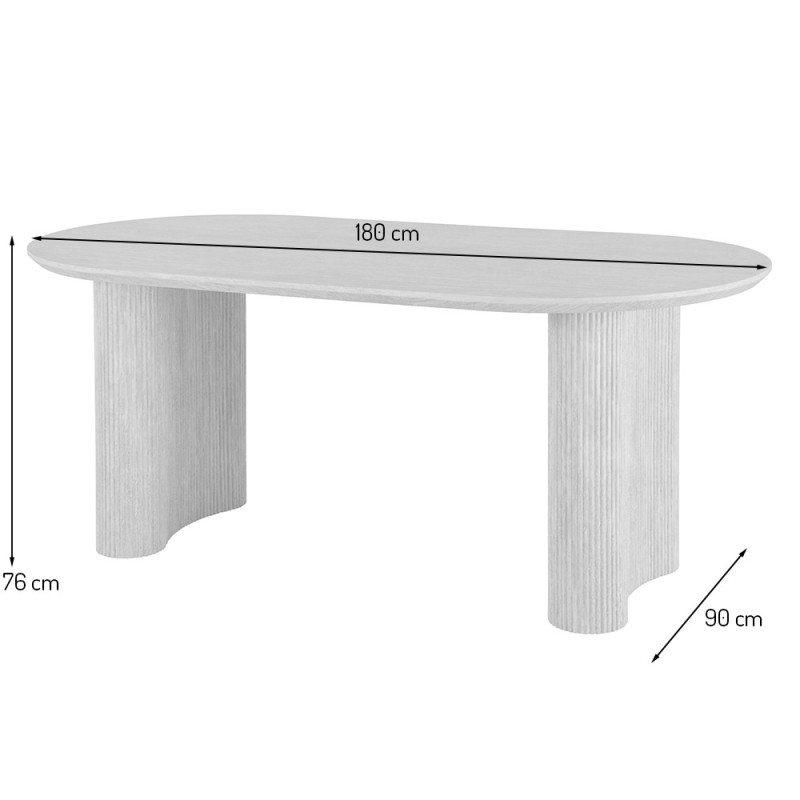Masa dining Tornio, MDF, bej, L.180 cm, MIFU000134-SD