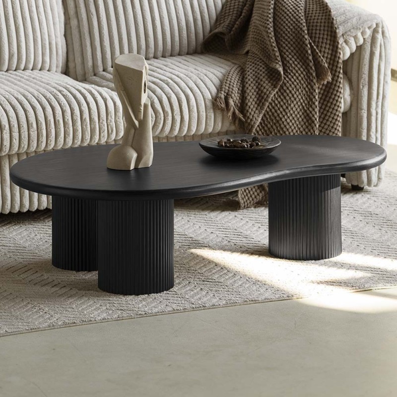 Masuta de cafea Tornio, MDF, neagra, L.130 cm, MIFU000135-BK