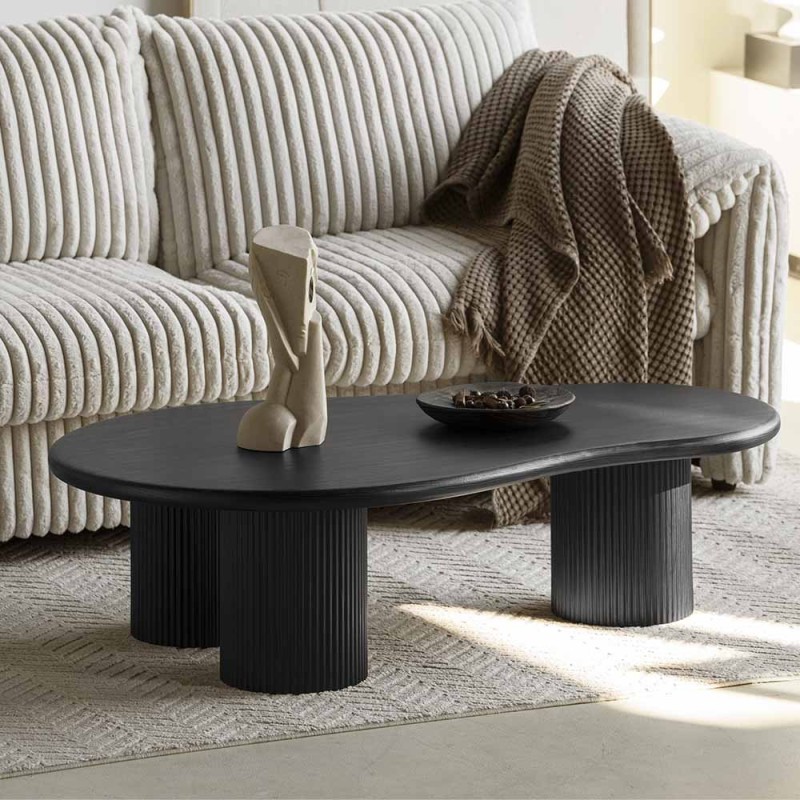 Masuta de cafea Tornio, MDF, neagra, L.130 cm, MIFU000135-BK