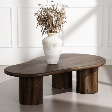 Masuta de cafea Tornio, MDF, aspect de nuc, maro, L.130 cm, MIFU000135-WALN