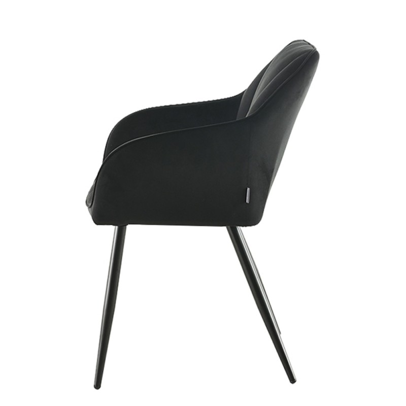 Scaun dining Nivala, metal, poliester, negru, H.85 cm, MIFU000136-BK