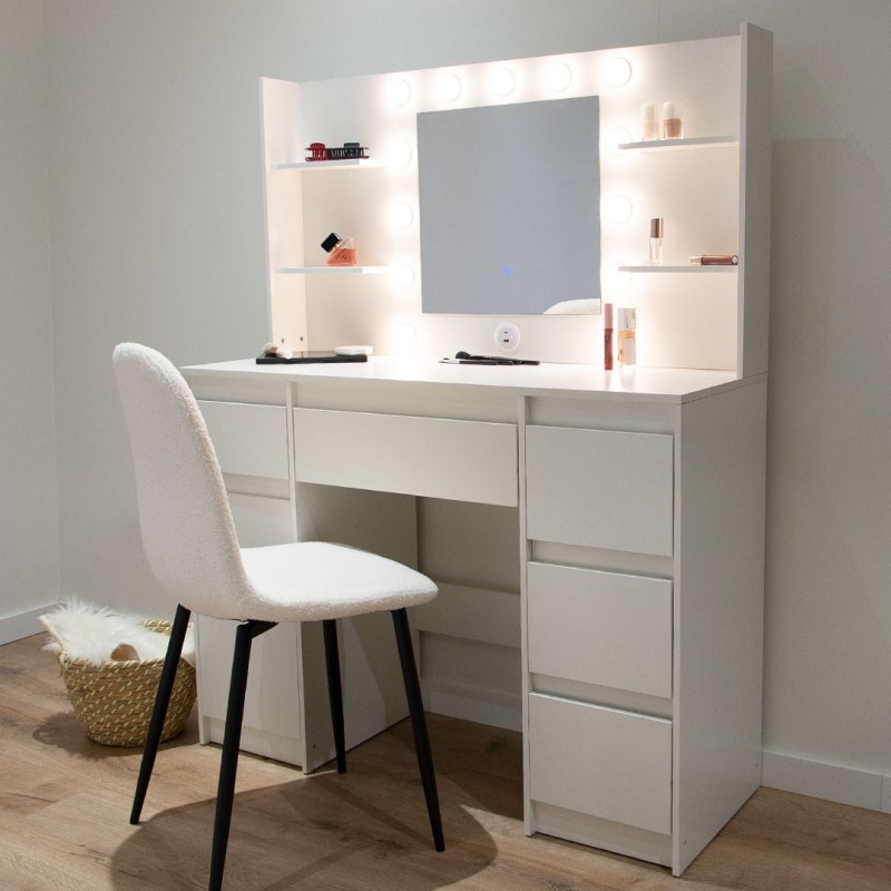 Masa toaleta Nora, MDF, alba, L.110 cm, MIFU000140-UN