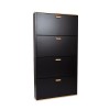 Dulap pentru pantofi Maribor, MDF, negru, H.152 cm, MIFU000142-BKBR