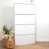 Dulap pentru pantofi Maribor, MDF, alb, H.152 cm, MIFU000142-WH