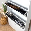 Dulap pentru pantofi Maribor, MDF, alb, H.152 cm, MIFU000142-WH