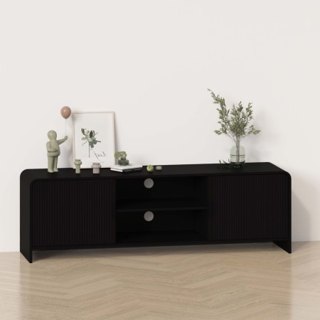 Comoda TV Camden, MDF, neagra, L.160 cm, MIFU000146-BK