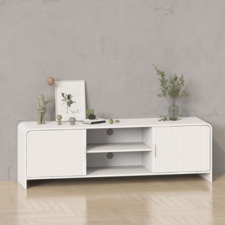Comoda TV Camden, MDF, alba, L.160 cm, MIFU000146-WH