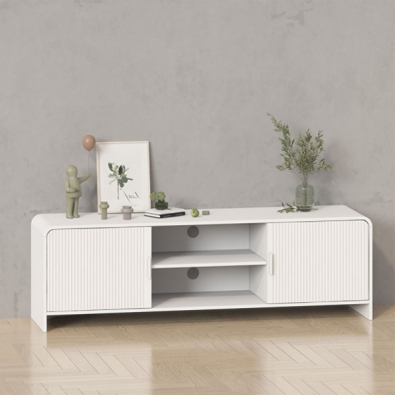 Comoda TV Camden, MDF, alba, L.160 cm, MIFU000146-WH