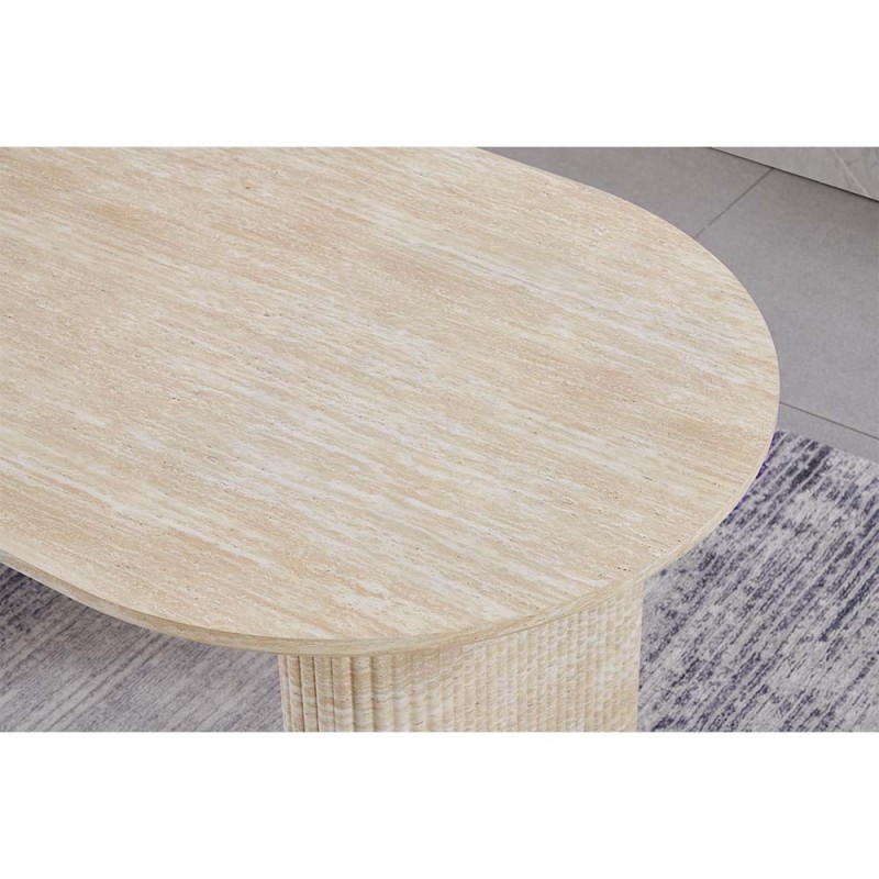 Masa dining Geneva, MDF, aspect travertin, bej, L.180 cm, MIFU000148-BG
