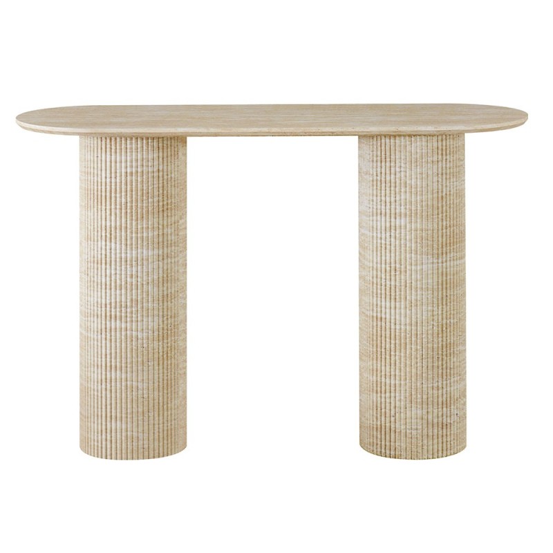 Consola Geneva, MDF, aspect travertin, bej, L.120 cm, MIFU000149-BG