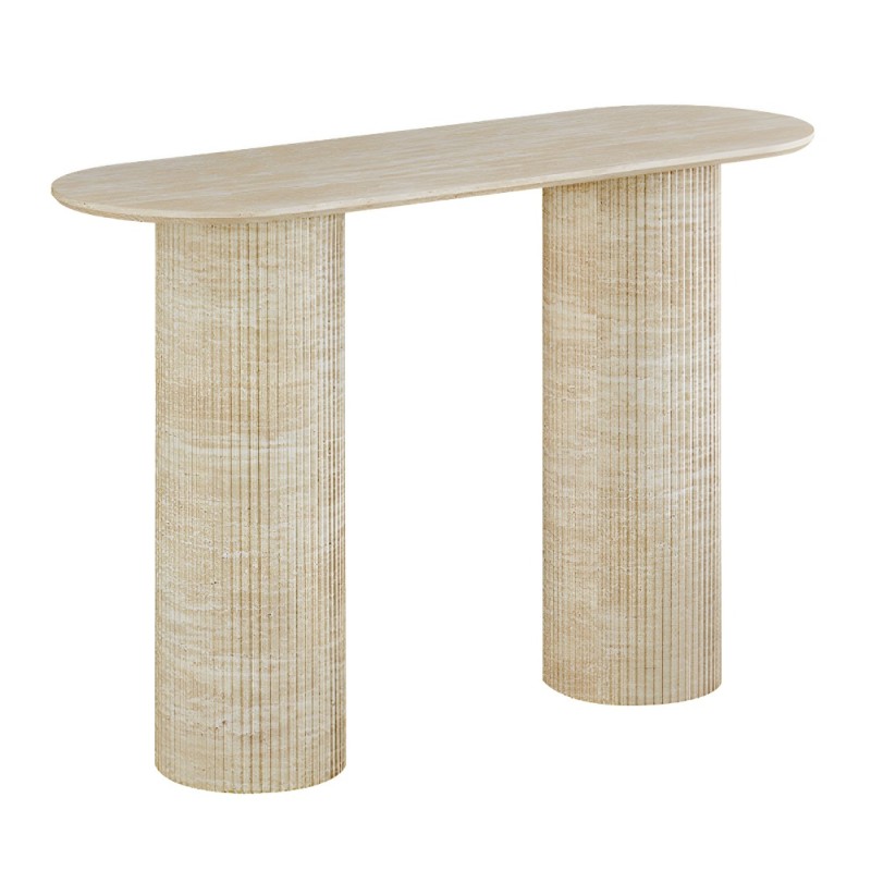 Consola Geneva, MDF, aspect travertin, bej, L.120 cm, MIFU000149-BG