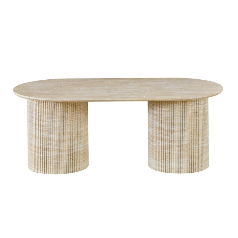 Masuta de cafea Geneva, MDF, aspect travertin, bej, L.120 cm, MIFU000150-BG