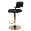 Scaun bar ajustabil Arouca, metal, poliester, auriu, negru, H.108 cm, MIFU000153-BKGL