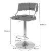 Scaun bar ajustabil Arouca, metal, poliester, auriu, negru, H.108 cm, MIFU000153-BKGL