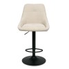 Scaun bar ajustabil Sines, metal, poliester, bej, H.118 cm, MIFU000154-BG